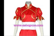 Street Fighter Chun Li red cosplay costume