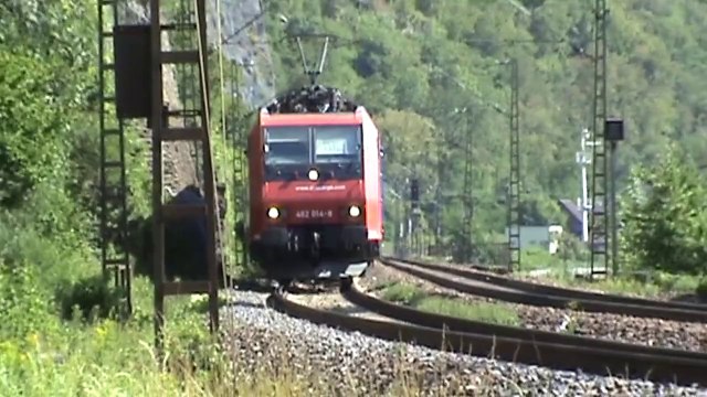 Züge südlich der Loreley, 2x RBH 143, SBB Cargo Re482, 185, 101, 111, 2x 460, 427, 3x 428