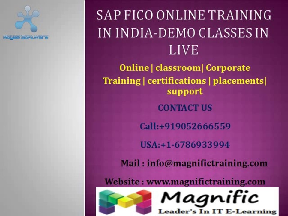 SAP FICO ONLINE TRAINING in India-demo classes in live