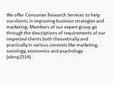 Consumer Insights & Other Market Research Services