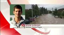 Tennis star Novak Djokovic 'emotional' at Serbia flood