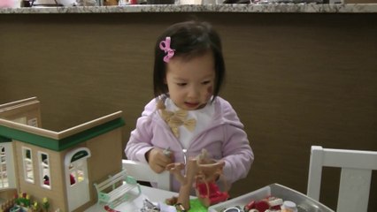 Girl And Sylvanian Families