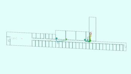 Simulation de l'évacuation du 1er étage du bâtiment de maths de l'université d'Orsay.