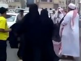 SAudi Men hitting women in Public