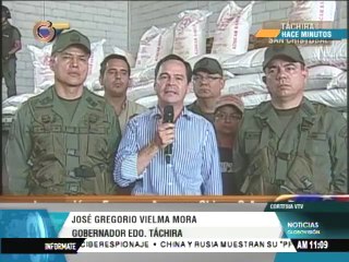 Gobernador Vielma asegura que el abastecimiento es total en Táchira