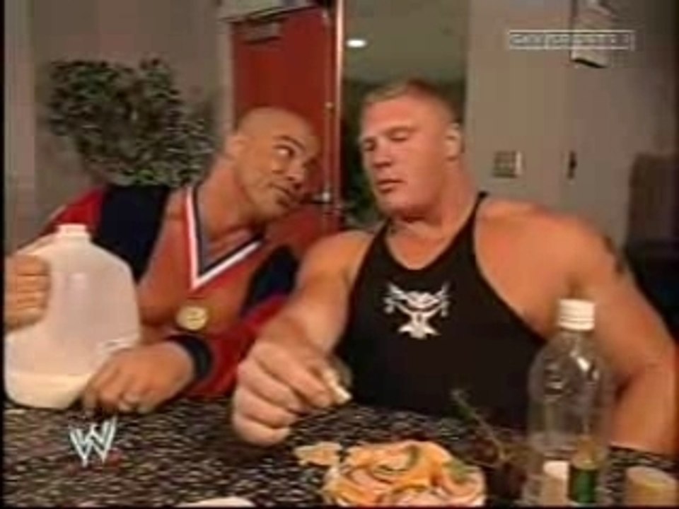 WWE -brock lesnar & kurt angle backstage