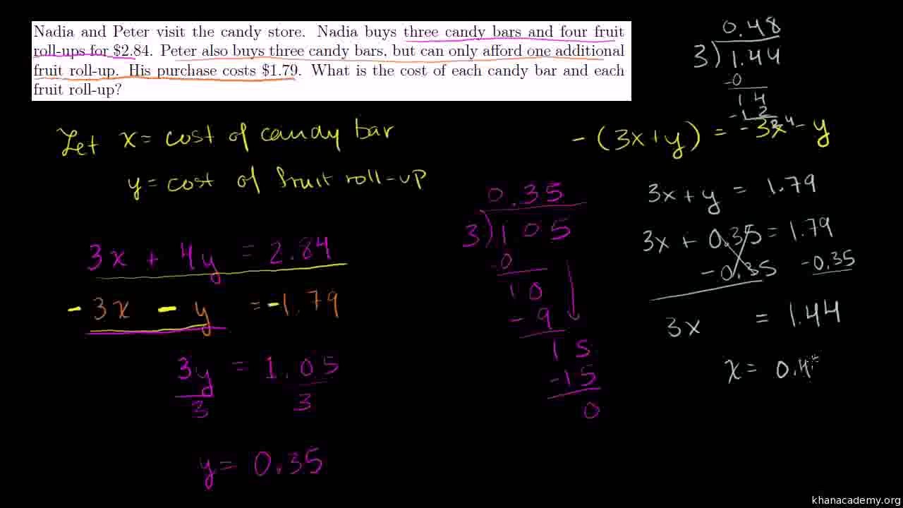 711-Solving systems of equations by elimination Urdu