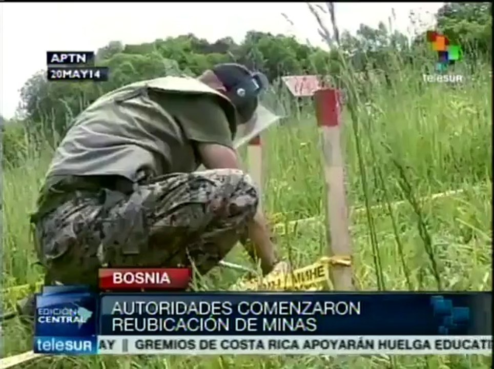 Inundaciones en Bosnia desplazaron minas terrestres