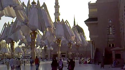 Madinah Umbrella Closing at evening time.....