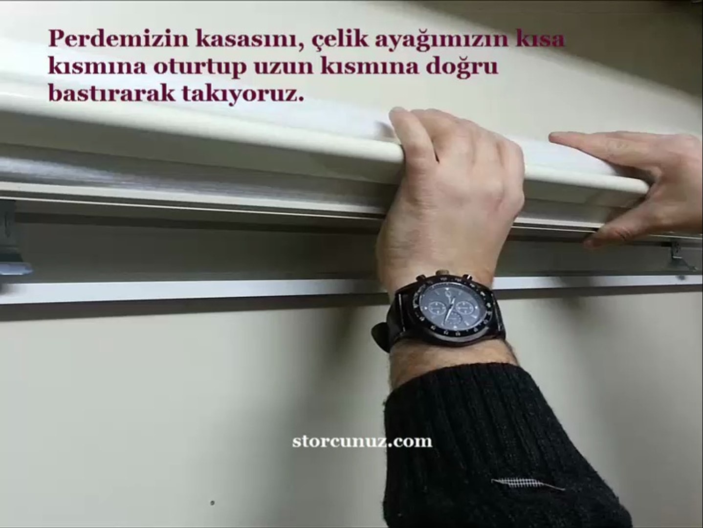 Stor perde nasıl takılır (kornişe montaj) www.storcunuz.com - Dailymotion  Video