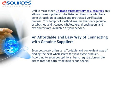 Esources - the Favorite Directory Service of the UK Ecommerce Industry
