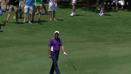 So unlucky Golf player : Padraig Harrington's ball bounces on No. 11