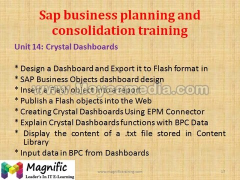 Sap business planning and consolidation training