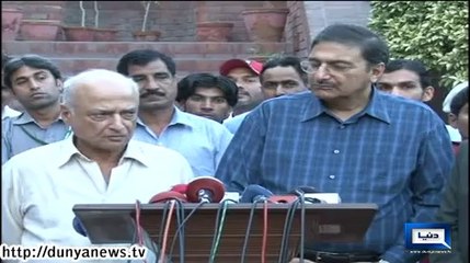 Dunya News-Arif Ali Abbasi and Zaka Ashraf: Talk to media 20-May-2014