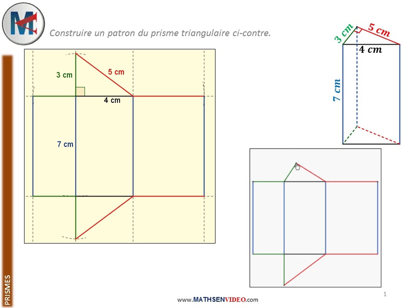 Exercice: Patron de prisme triangulaire - Vidéo Dailymotion