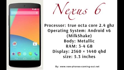 New Upcoming Nexus 6 Soon