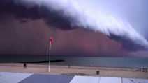 Diabolical cloud approaches beach and what happens next is... horrifying!!