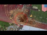 Tennessee sinkhole 2014: a 40 feet deep sinkhole opened up in university stadium