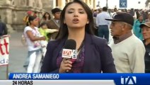 Marcha indígena protesta contra el gobierno en Quito, Ecuador