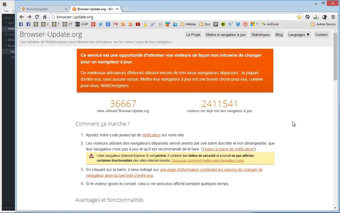 Tutoriel vidéo : Browser-Update Indiquez de mettre à jour le navigateur