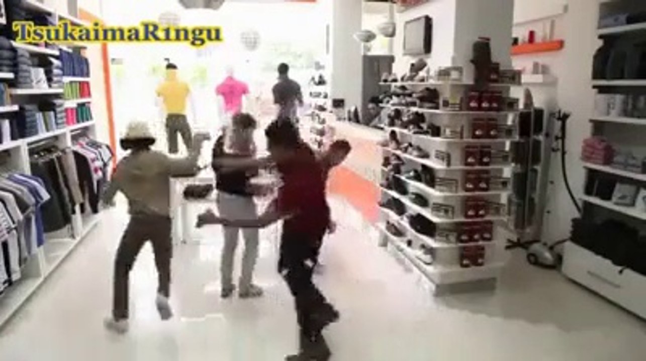 Extremely funny boy doing crazy things in public...(Funny clip)