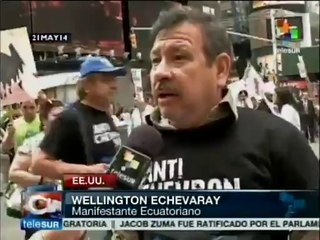 Nueva York celebra protesta mundial contra petrolera Chevron