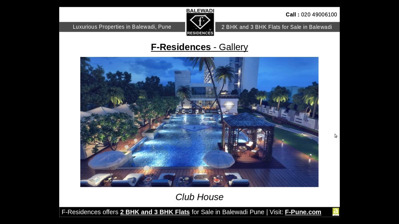 2 BHK and 3 BHK Apartments in Balewadi Pune by F-Residences