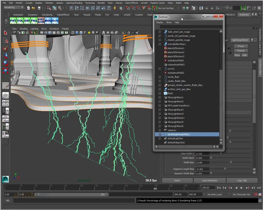 Tuto du Jeudi : éclairs - Maya / Paint Effects