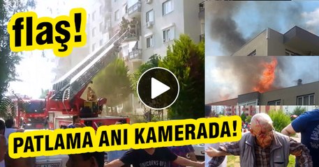 FLAŞ!.. İZMİR BUCA'DAKİ YANGINDA PATLAMA ANI KAMERADA