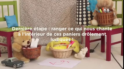 Recycler des peluches en panières de rangement pour la chambre d'enfant