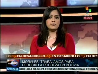 Gobierno boliviano trabaja para disminuir la pobreza: Evo Morales