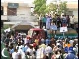 Protest held outside PEMRA office in Karachi against Geo shutdown -22 May 2014