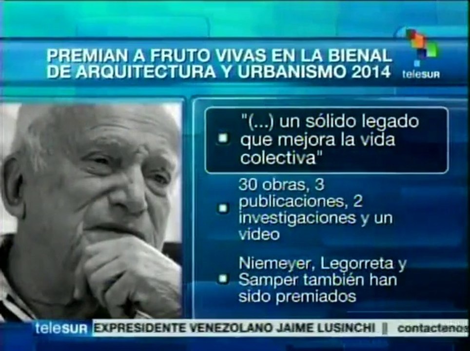 Reconocen legado del arquitecto Fruto Vivas en Bienal de arquitectura