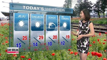 High in Seoul to soar 29˚C