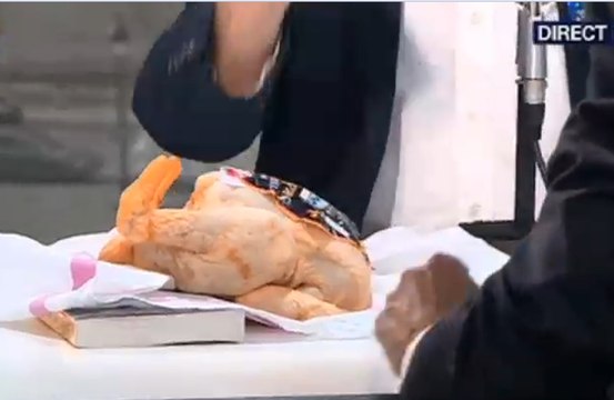 Zap télé: Bové fait campagne avec un poulet... Sarkozy prend ses distances avec l'UMP...