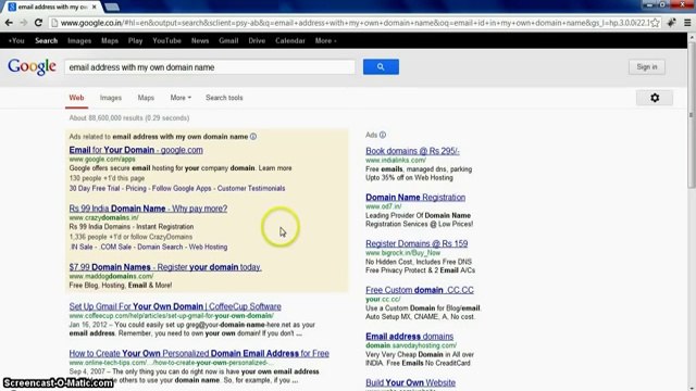 Creating Free Email In own domain name