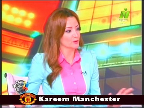 الاعلاميان طارق رضوان ومروة الشرقاوى مع ربيع ياسين نجم مصر والاهلي السابق 23 مايو 2014