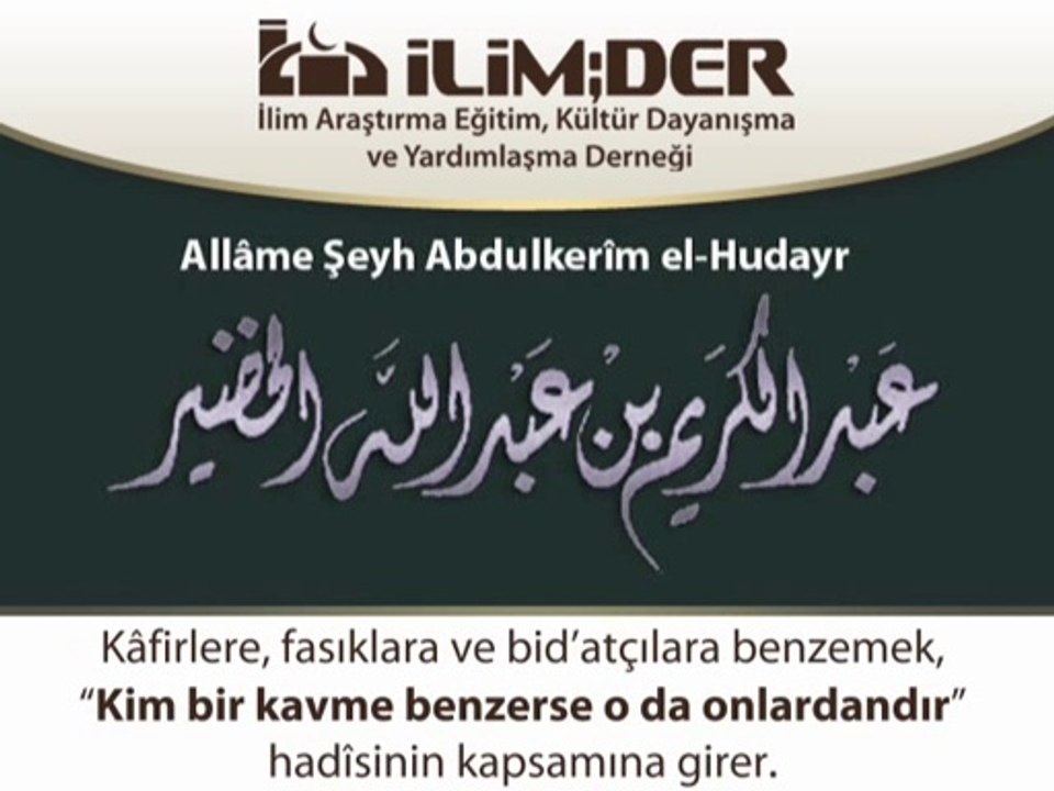 Bid'atçılara Benzemenin Hükmü