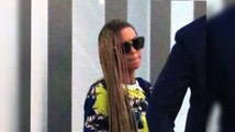 Beyoncé luce sus largas trenzas mientras salía con Jay-Z