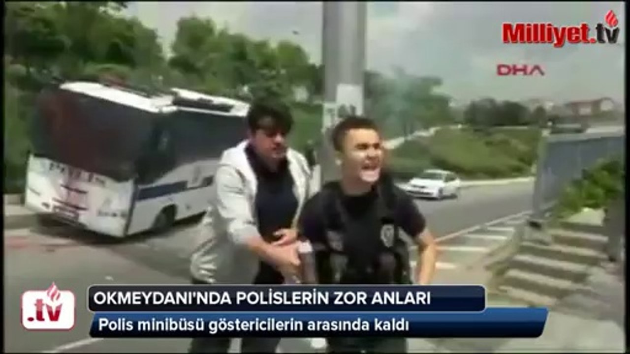 Okmeydanı'nda polislerin zor anları KonyaMesaj.com