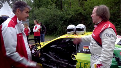 Günter Netzer am Steuer des Audi RS5 DTM