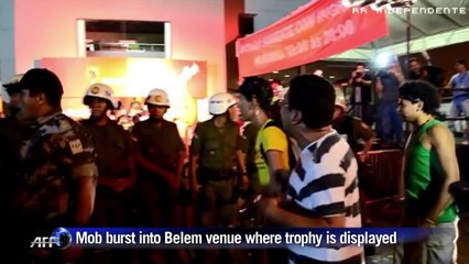 Protestors in Belem move on World Cup trophy show venue