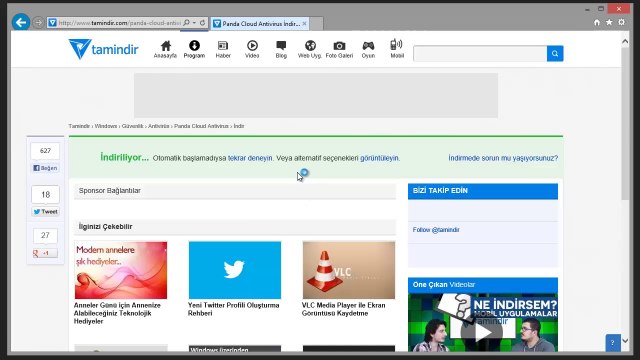 Yeni Tamindir'den Internet Explorer ile Program İndirme