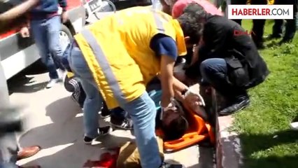 Yaralı Bisiklet Sürücüsünün Yardımına Polisler Koştu