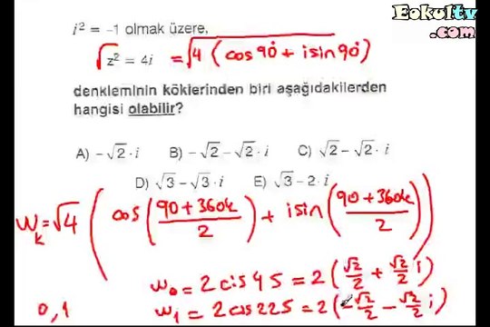 Karmaşık sayılar çözümlü sorular ders anlatımı videosu ekol hoca matematik 10. sınıf