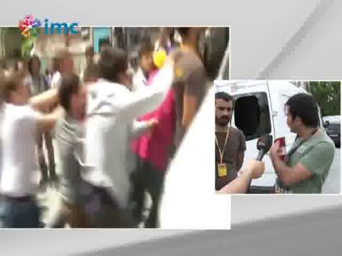 Polis amiri İMC TV canlı yayın aracına sığınmak zorunda kaldı