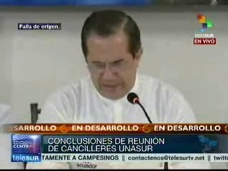 Conclusiones de la reunión de cancilleres de la Unasur