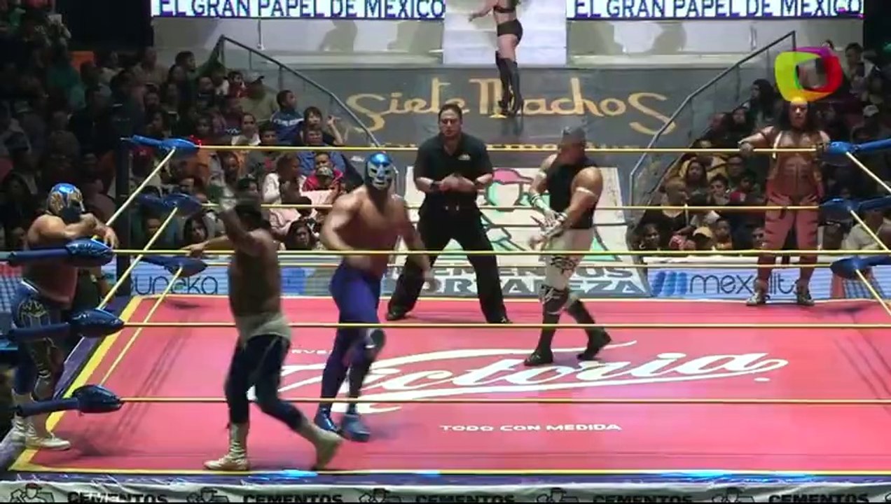 Blue Panther, Diamante Azul, Valiente vs Felino, Rey Bucanero, Vangellys