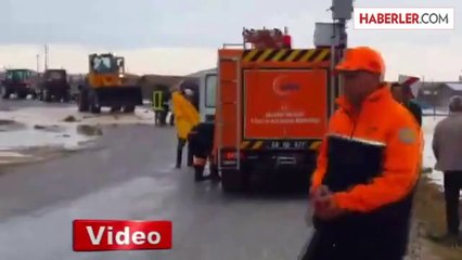 Aksaray'da Etkili Yağış Sele Neden Oldu