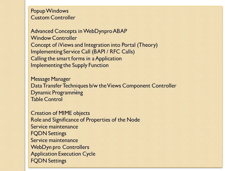 Learn SAP Webdynpro ABAP online Training and courses